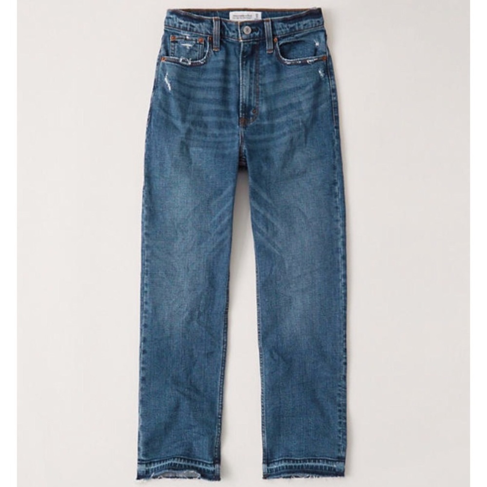 Abercrombie high rise straight leg jeans